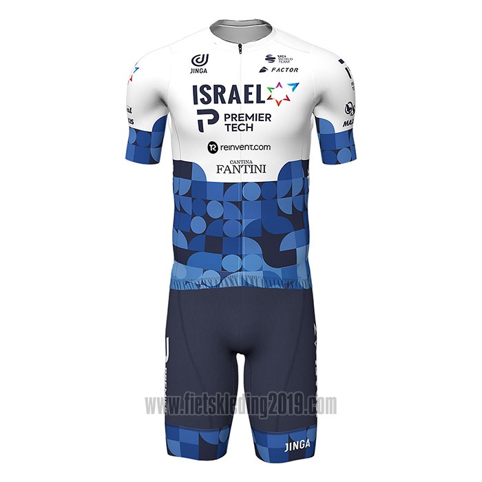 2022 Fietskleding Israel Cycling Academy Blauw Wit Korte Mouwen en Koersbroek(1)